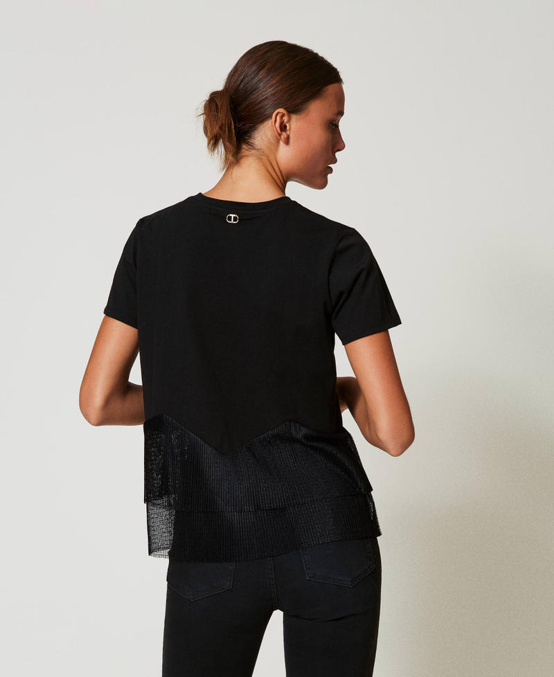 Scee by twin set T-shirt con balze in tulle Sconti VIP