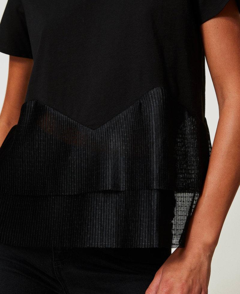 Scee by twin set T-shirt con balze in tulle Sconti VIP