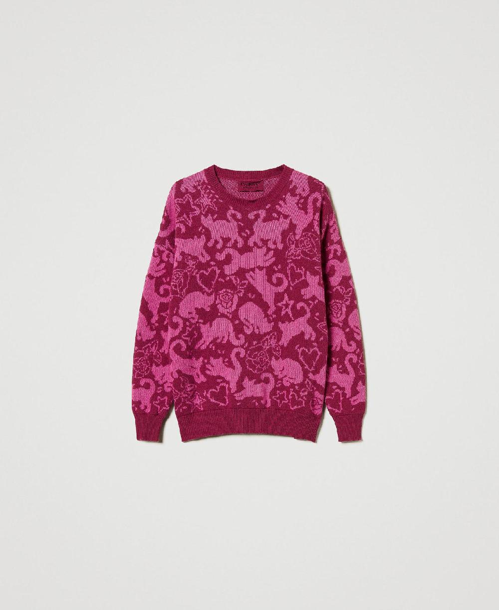 Scee by twin set Maglia jacquard in filato Treeblend