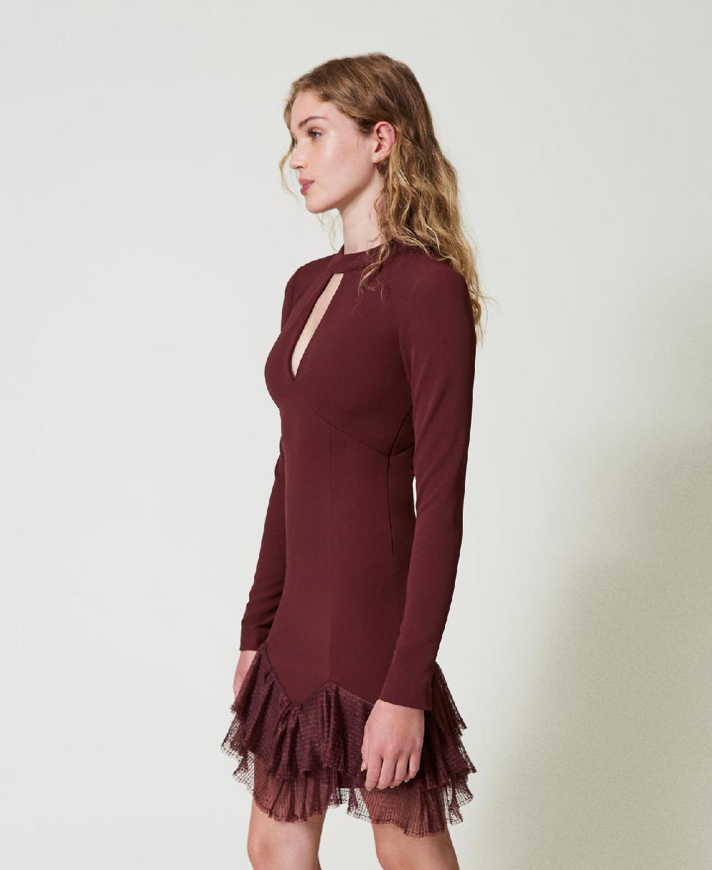 Scee by twin set Abito corto con balze plissé in tulle Latest stili