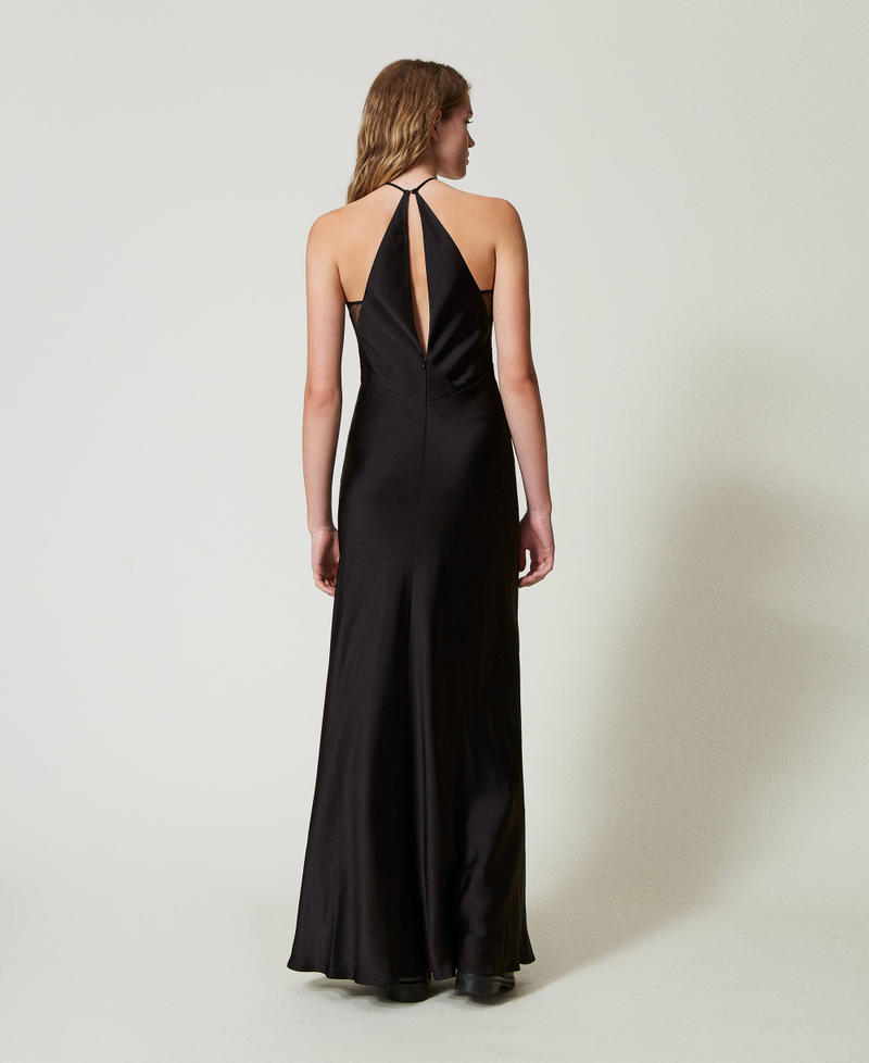 Scee by twin set Abito halter lungo in raso Fino al 60% di sconto