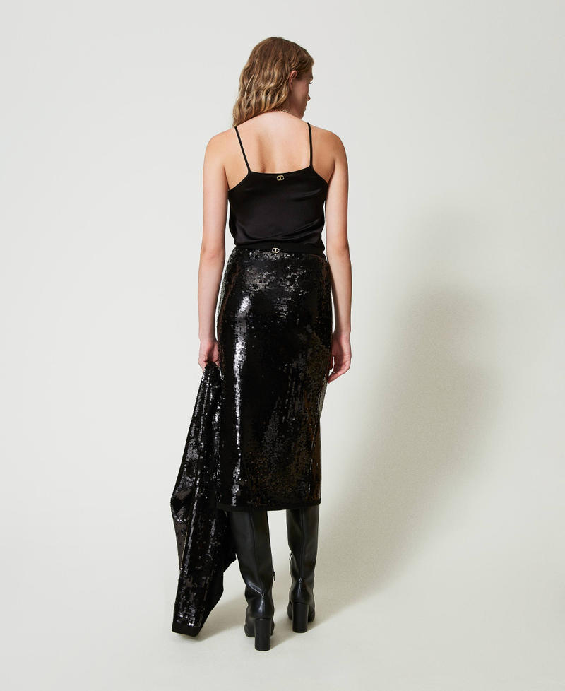 Scee by twin set Gonna longuette in maglia full paillettes Fino al 65% di sconto