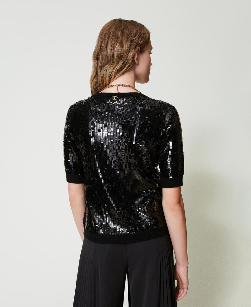 Scee by twin set Maglia con ricamo in full paillettes Solo un giorno rimasto