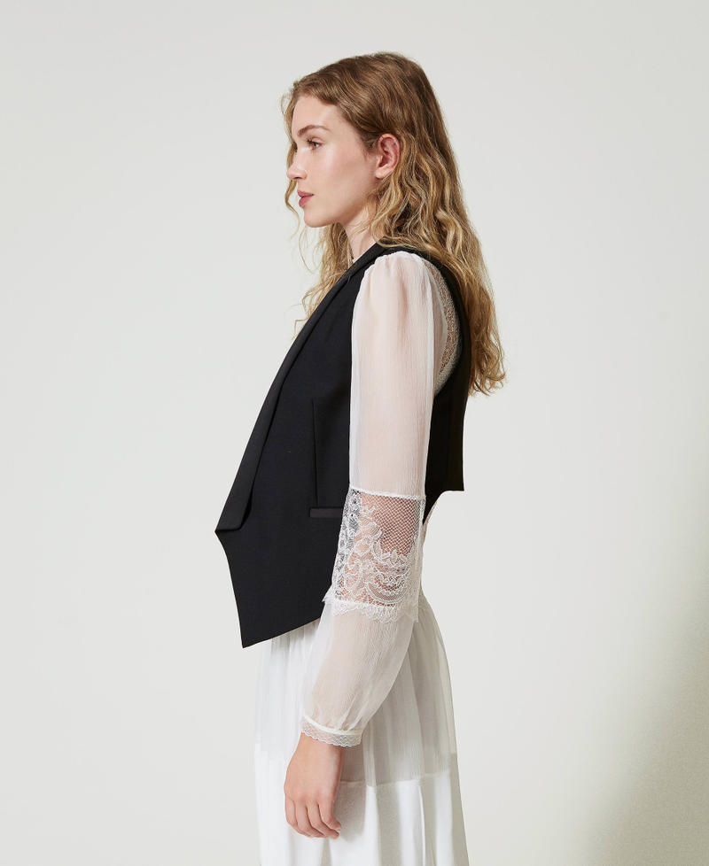 Scee by twin set Gilet in serge misto lana Super sconto
