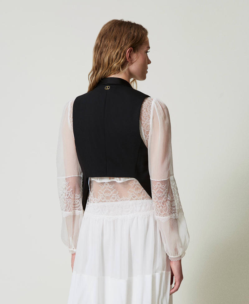 Scee by twin set Gilet in serge misto lana Super sconto