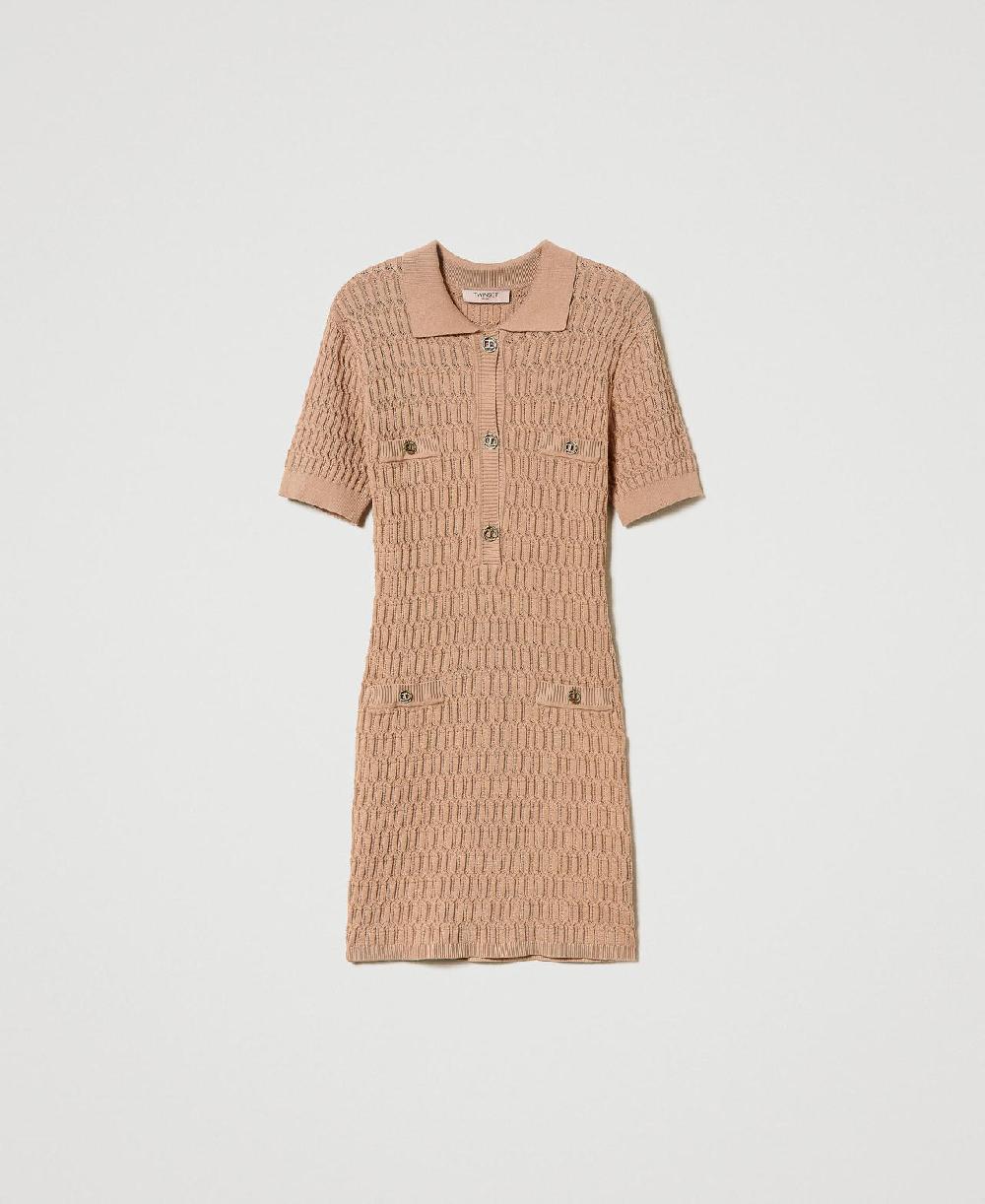 Scee by twin set Abito corto fitted in maglia con bottoni Enormi sconti