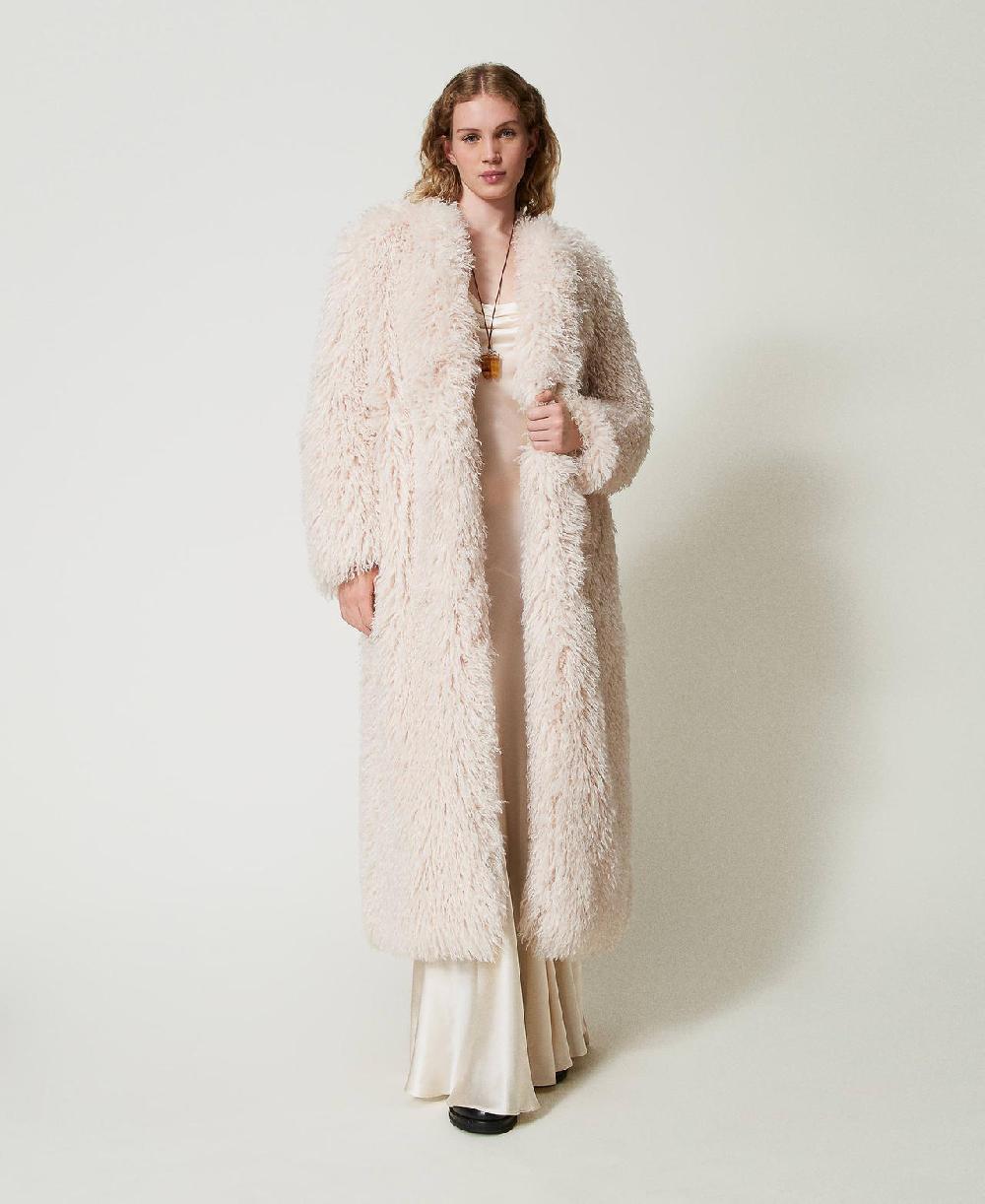 Scee by twin set Cappotto lungo in faux fur Trasporto libero internazionale