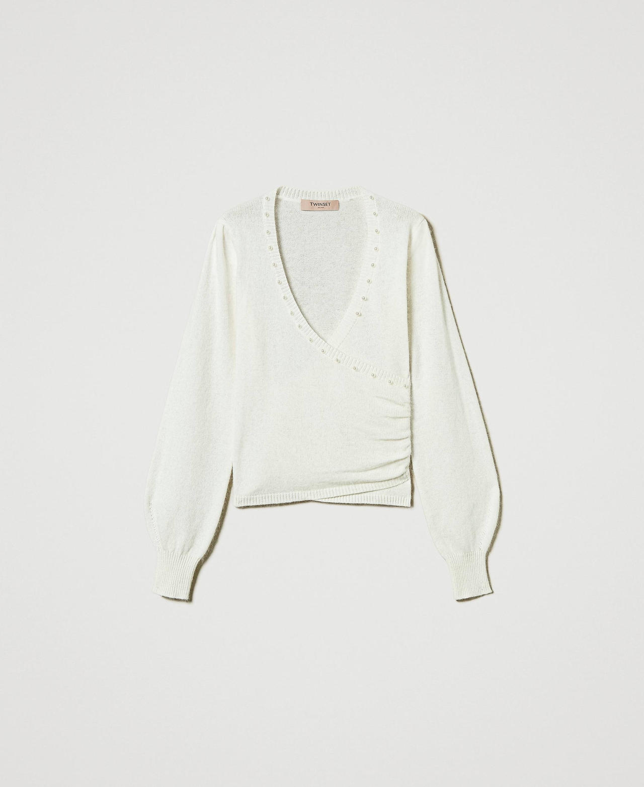 Scee by twin set Maglia in misto angora con perle Limitato a 3 giorni
