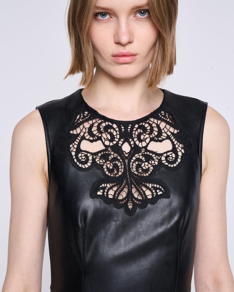 Silvian Heach Abito con pizzo in ecopelle Consegna Veloce