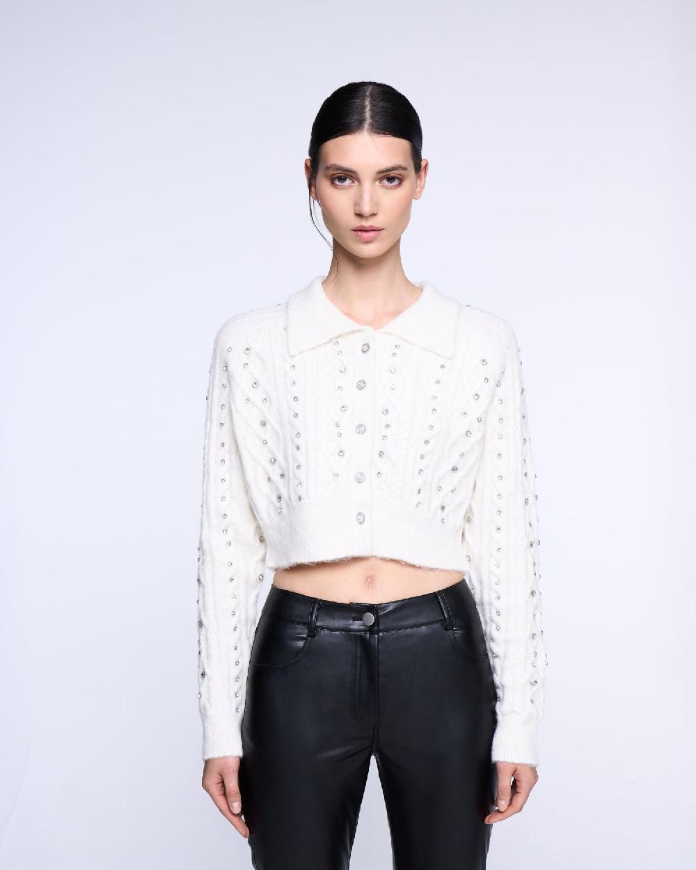 Silvian Heach Cardigan crop con strass Saldi Di Fabbrica