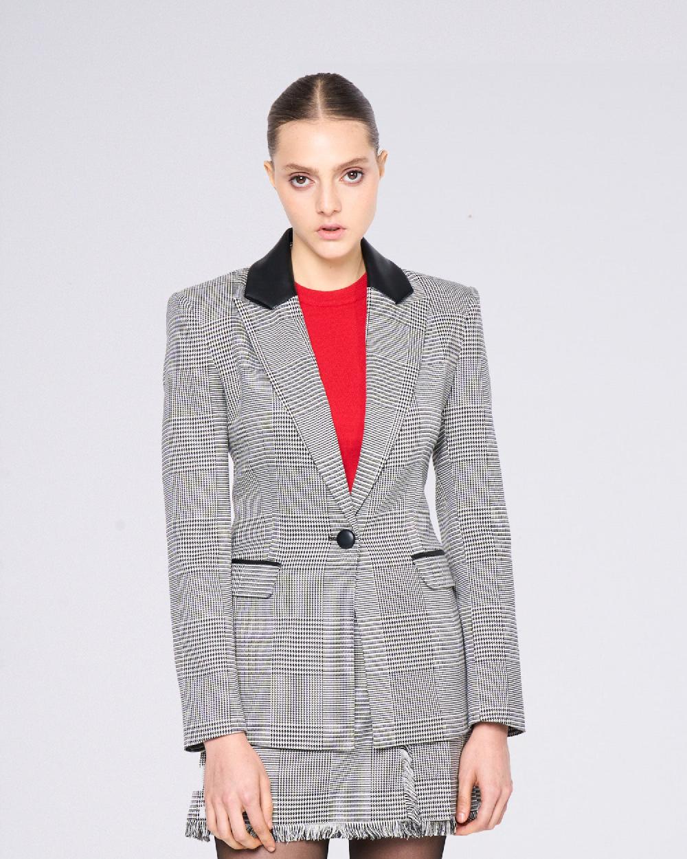 Silvian Heach Blazer avvitato a quadri Nuova