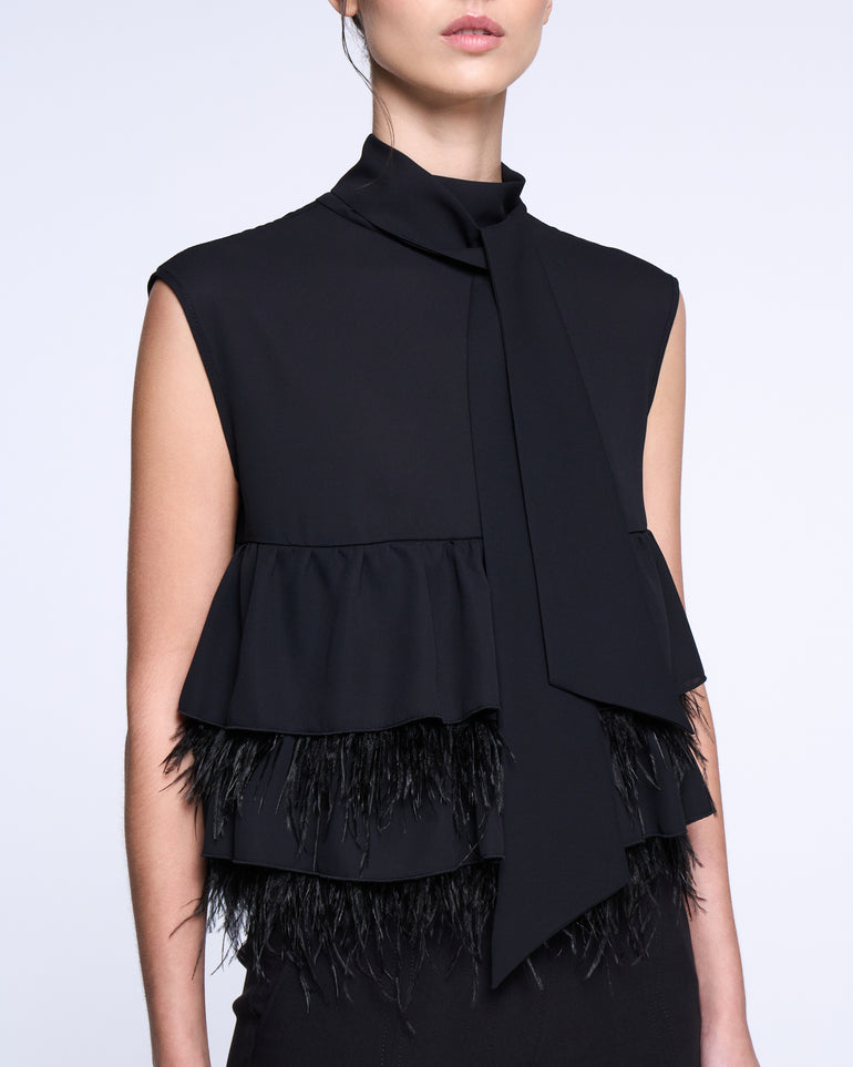 Silvian Heach Blusa con balze e piume Vendita Calda