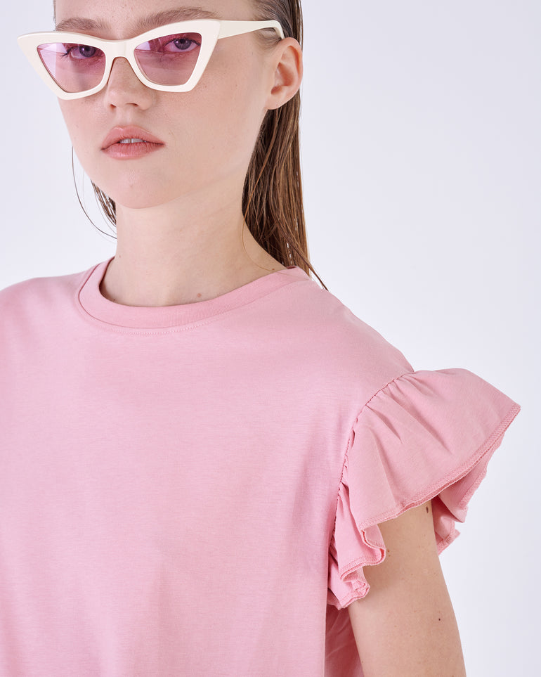 Silvian Heach T-shirt con maniche a volant Vendita Economica