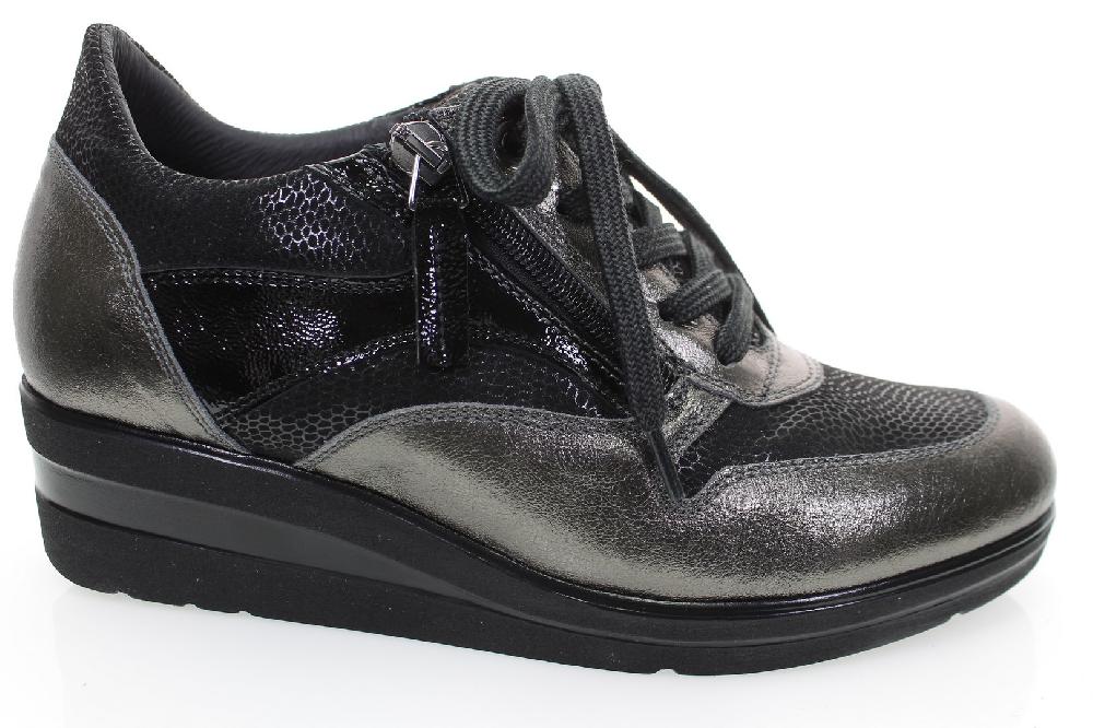 Soffice Sogno Sneaker in pelle con lacci e zip Sottocosto
