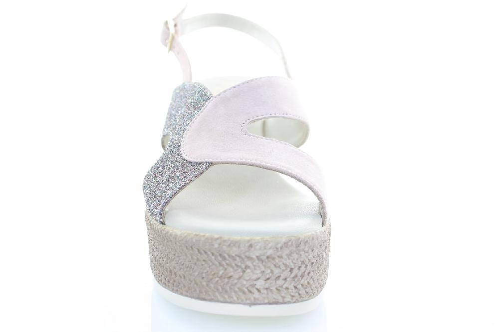 Soffice Sogno Sandalo in pelle e tessuto glitter Nuova