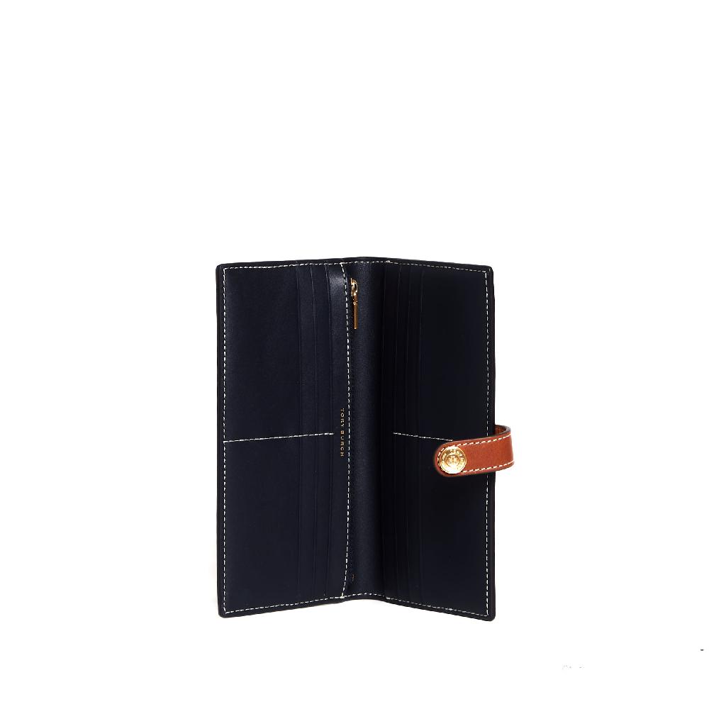 Sorelle Perego zip slim wallet tessuto logo blu Fino Al -60%