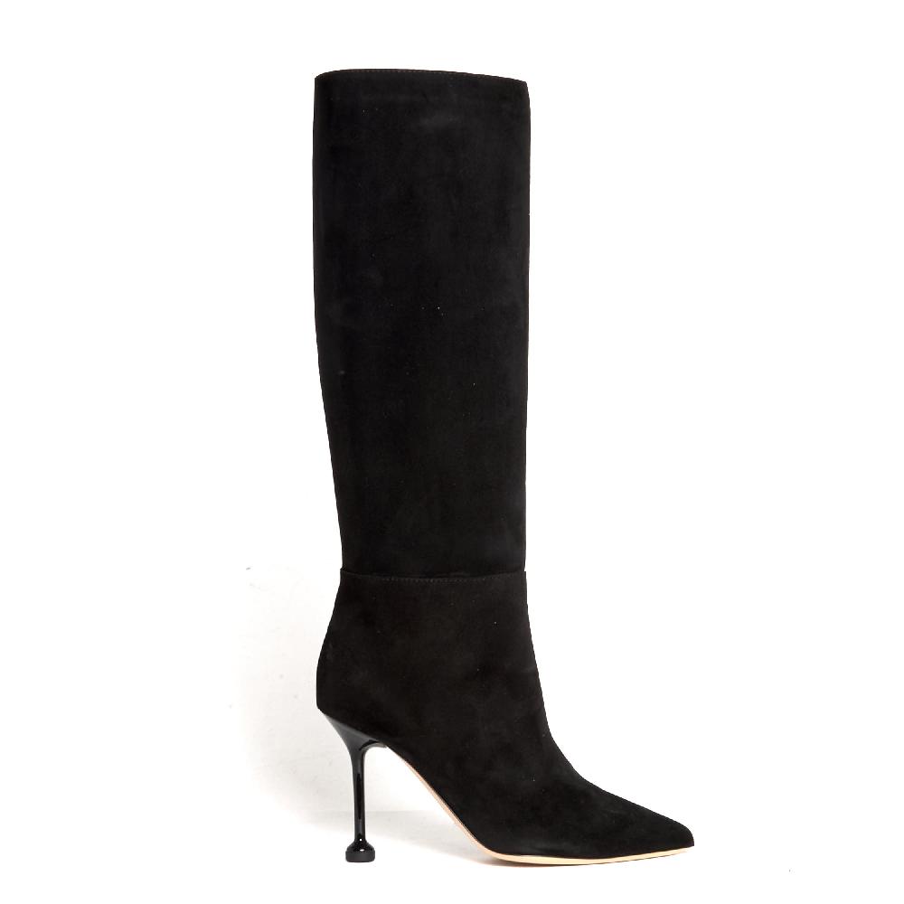 Sorelle Perego stivale in camoscio nero tacco 90 mm Affare Del Giorno