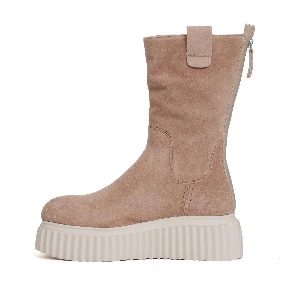 Sorelle Perego stivaletto fondo bianco in camoscio beige Offerte