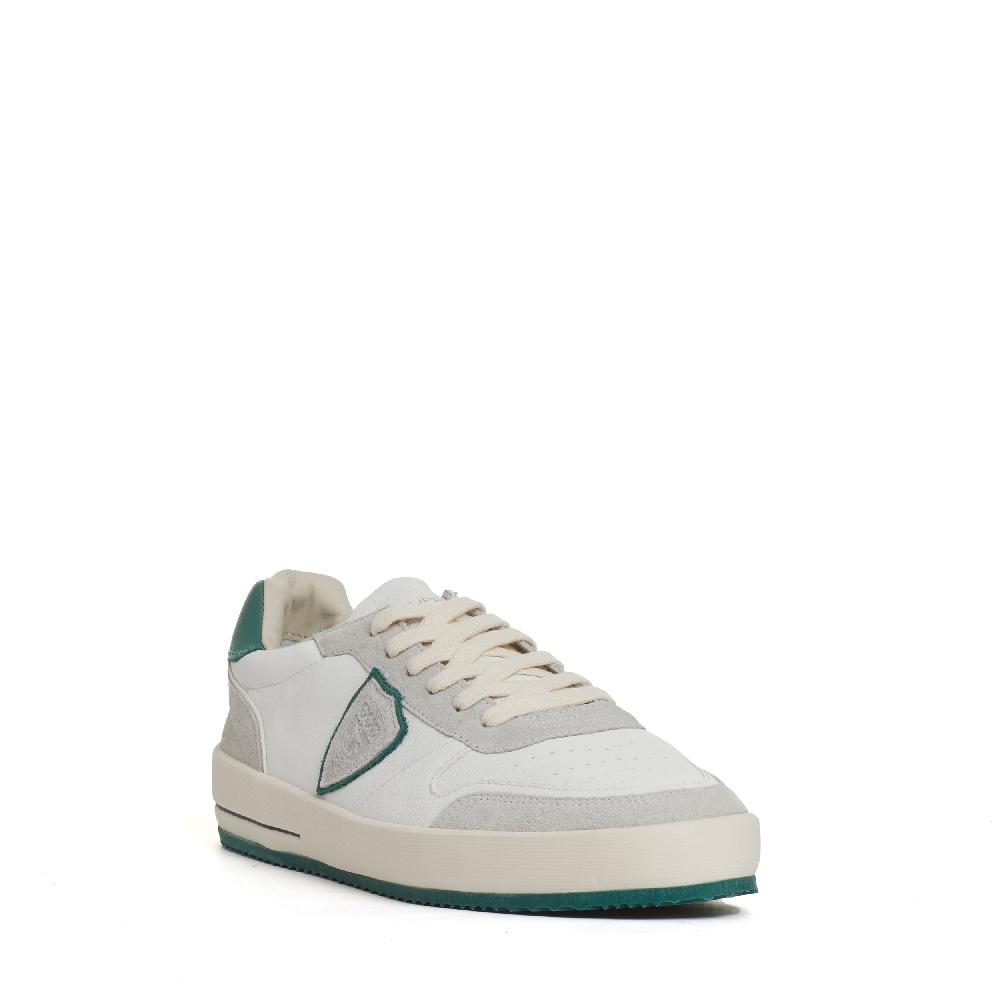 Sorelle Perego sneakers Nice pelle bianco spoiler verde Vendita Economica