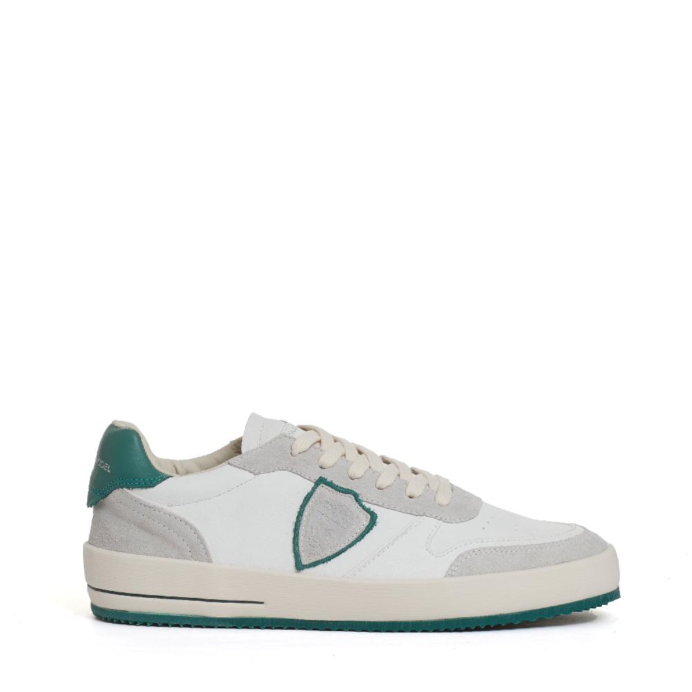 Sorelle Perego sneakers Nice pelle bianco spoiler verde Vendita Economica