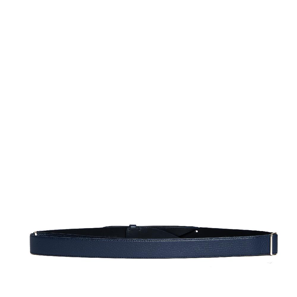 Sorelle Perego cintura nobuckle pelle martellata blu Negozio
