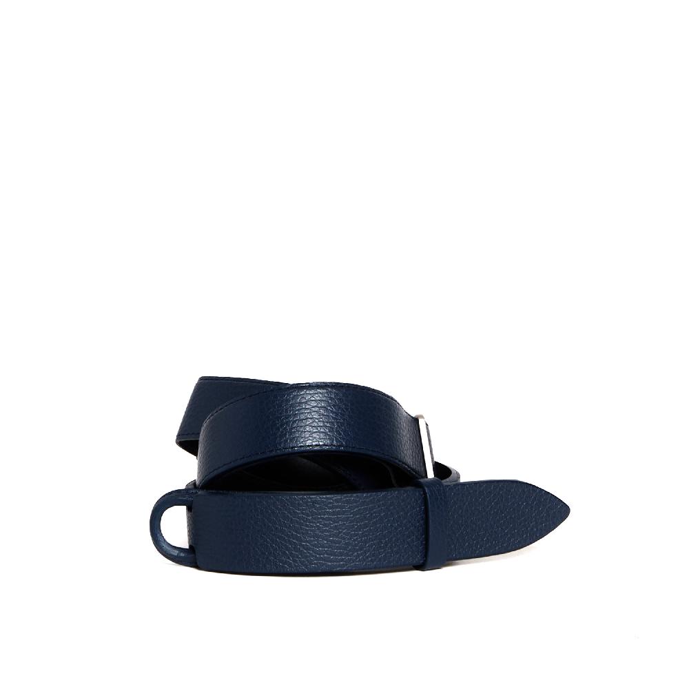Sorelle Perego cintura nobuckle pelle martellata blu Negozio