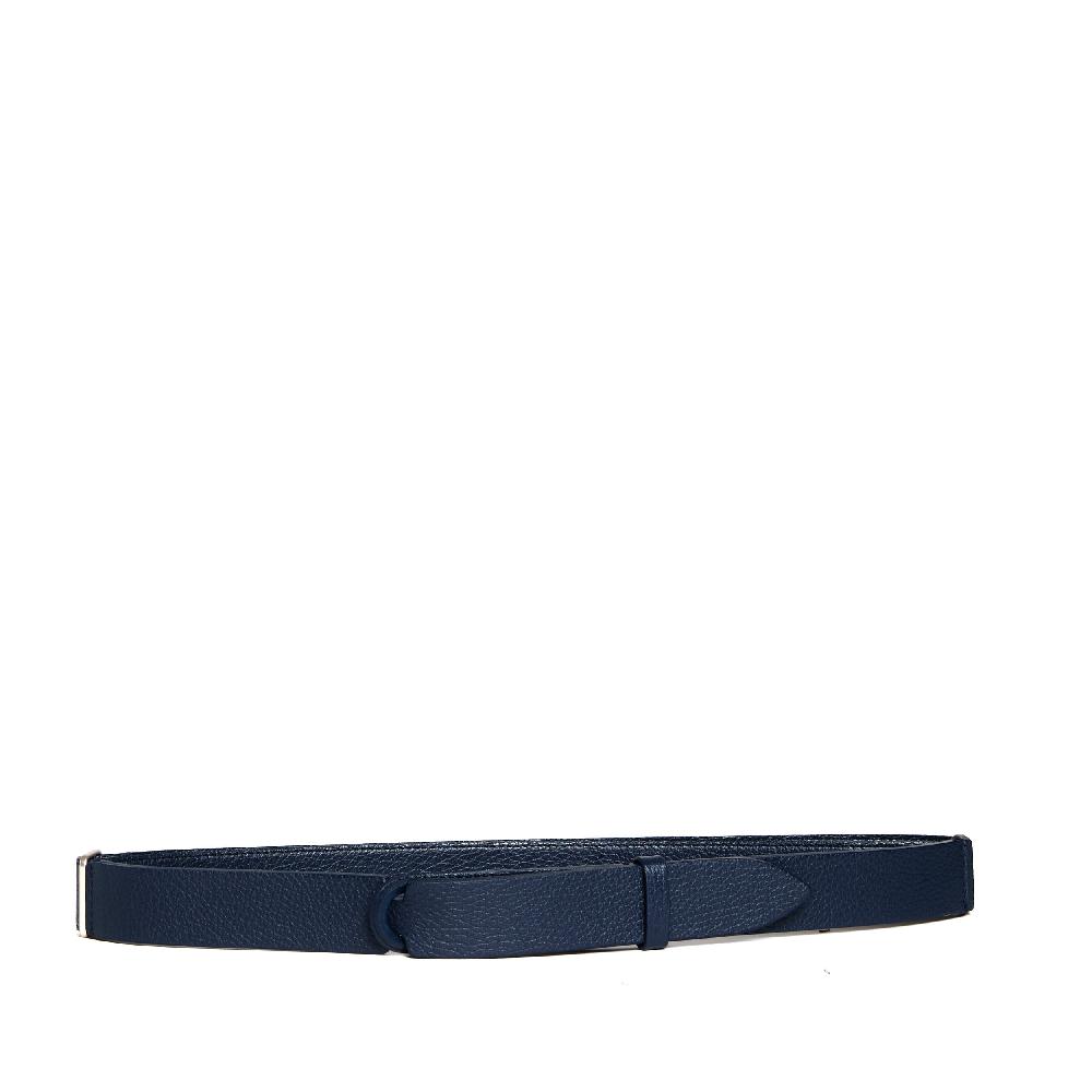 Sorelle Perego cintura nobuckle pelle martellata blu Negozio