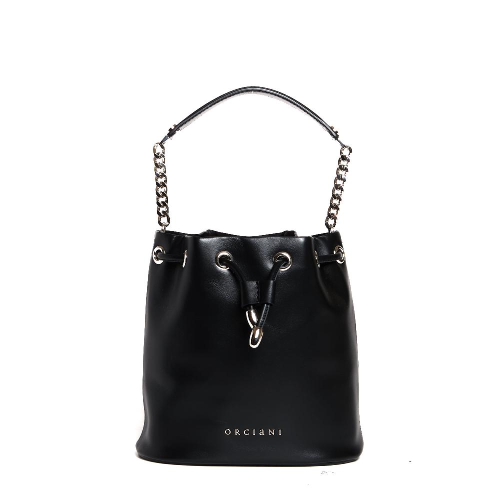 Sorelle Perego secchiello mini pelle nero Pezzi Unici