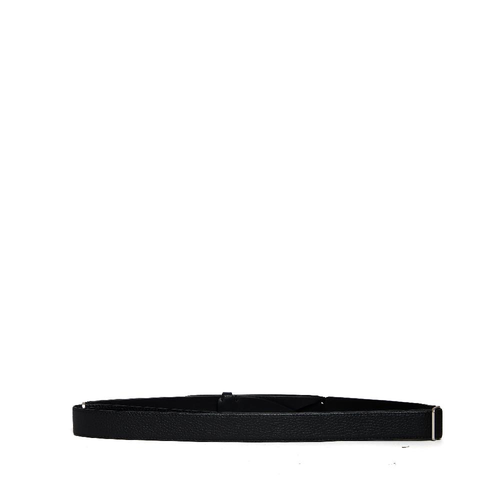 Sorelle Perego cintura nobuckle in pelle martellata nera Sottocosto