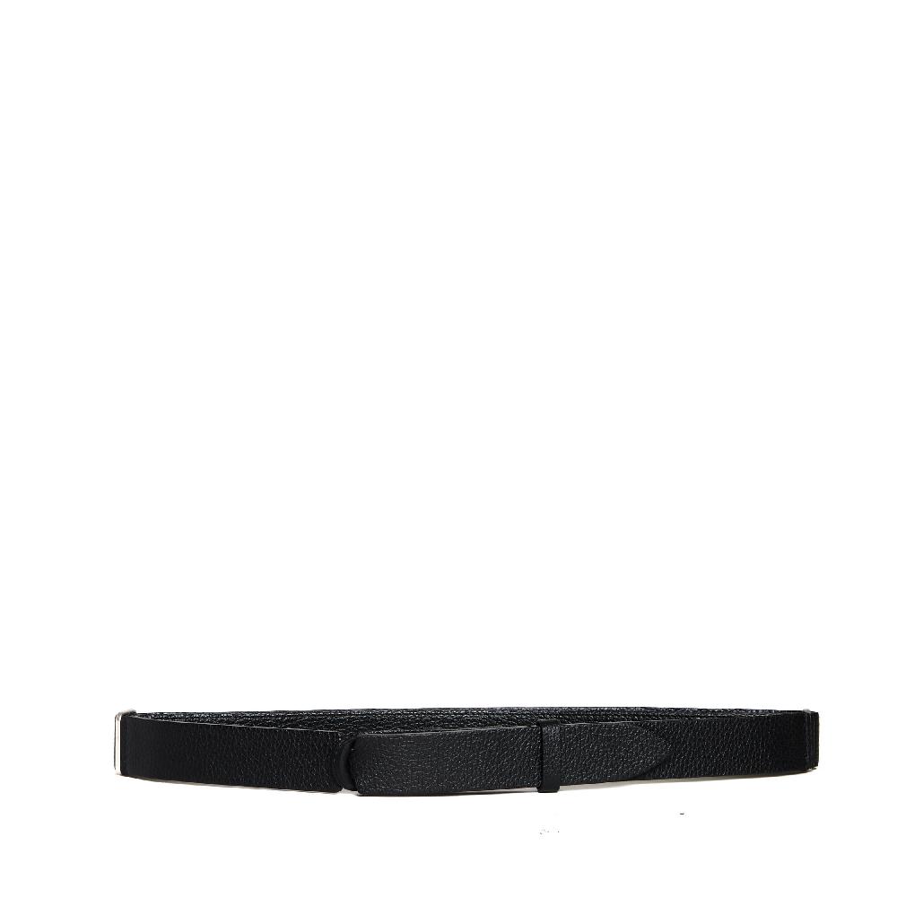 Sorelle Perego cintura nobuckle in pelle martellata nera Sottocosto