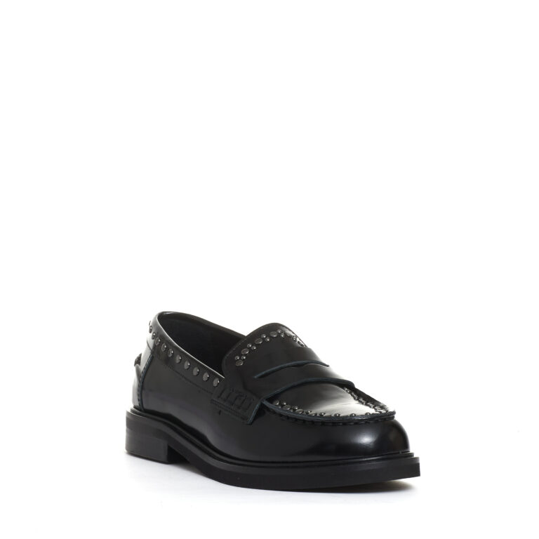Sorelle Perego mocassino nero con borchie Vendita Calda