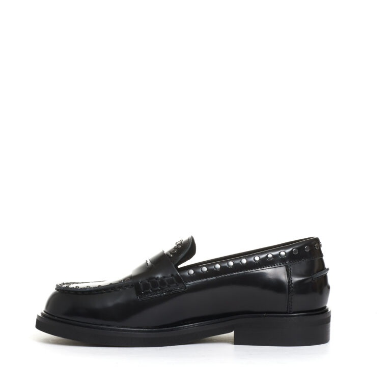 Sorelle Perego mocassino nero con borchie Vendita Calda