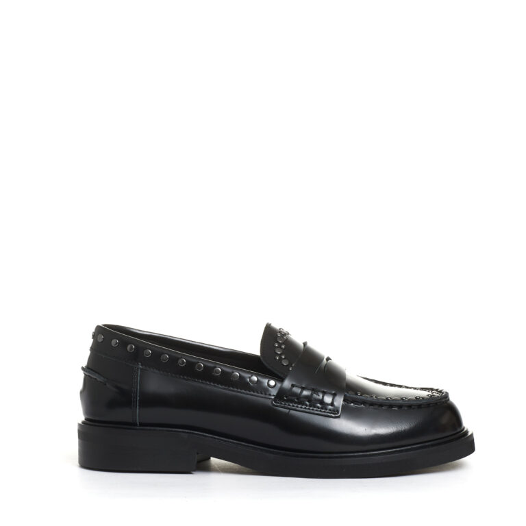 Sorelle Perego mocassino nero con borchie Vendita Calda