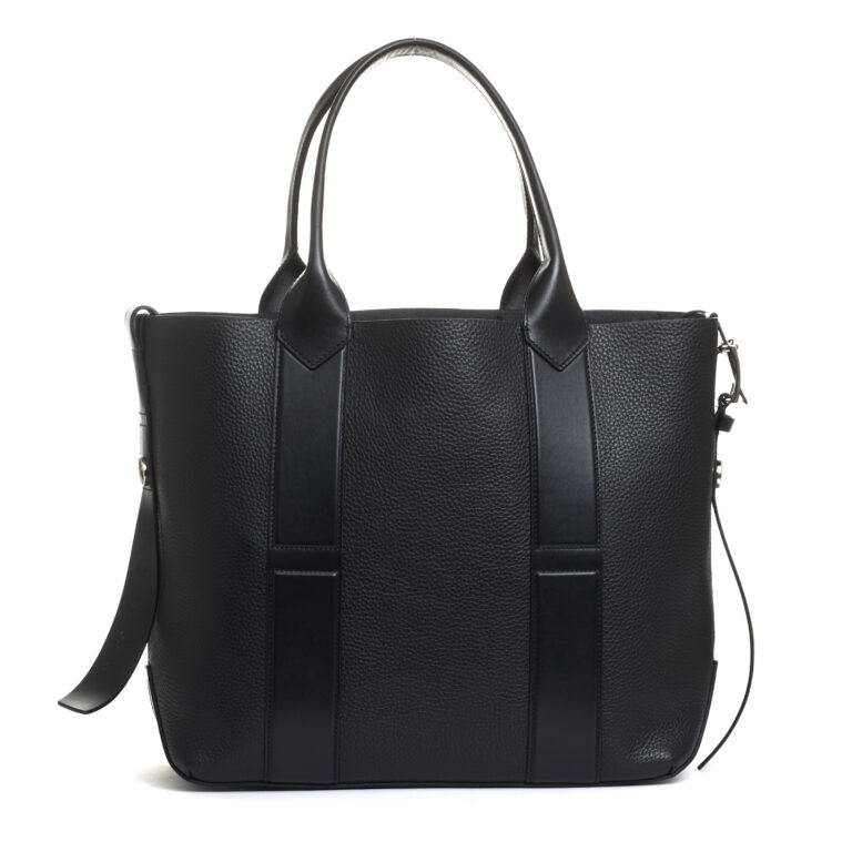 Sorelle Perego shopping media pelle nera In Saldo