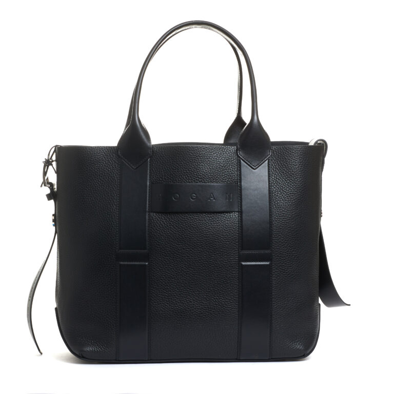 Sorelle Perego shopping media pelle nera In Saldo