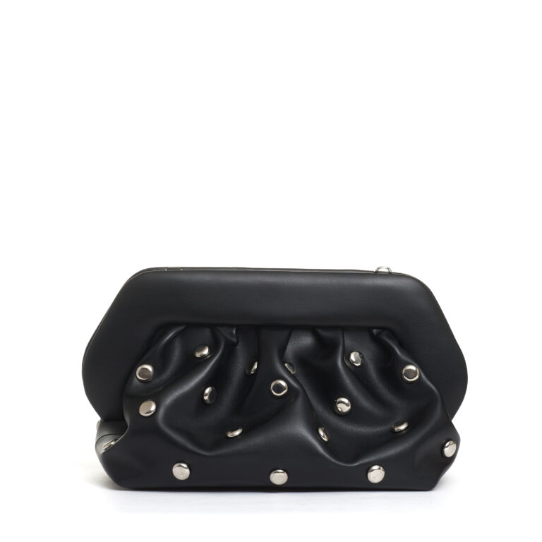 Sorelle Perego clutch nera borchie argento Moda