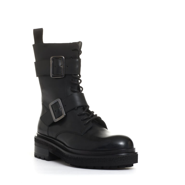 Sorelle Perego anfibio stringato con fibbie Italia
