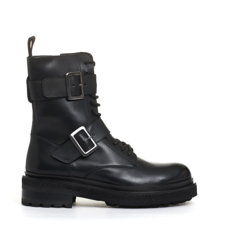 Sorelle Perego anfibio stringato con fibbie Italia