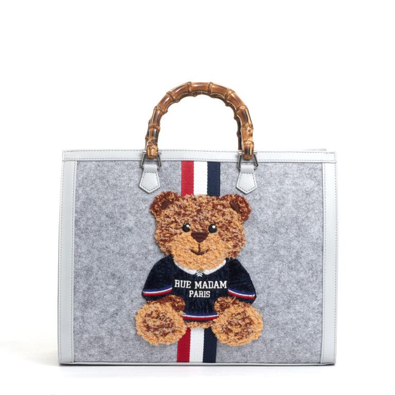 Sorelle Perego tote bag grigio grande con Teddy e tracolla Fino Al -60%
