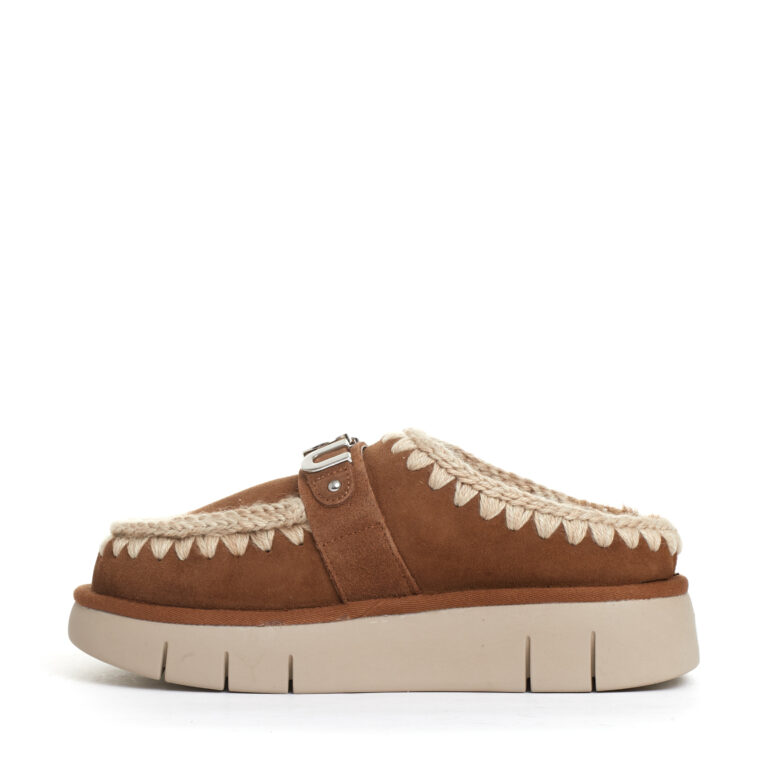 Sorelle Perego ciabatta camoscio cuoio con logo metallo Shopping Online