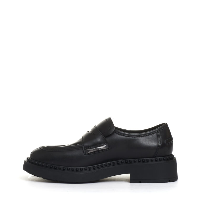 Sorelle Perego mocassino pelle nero con borchia Convenienza