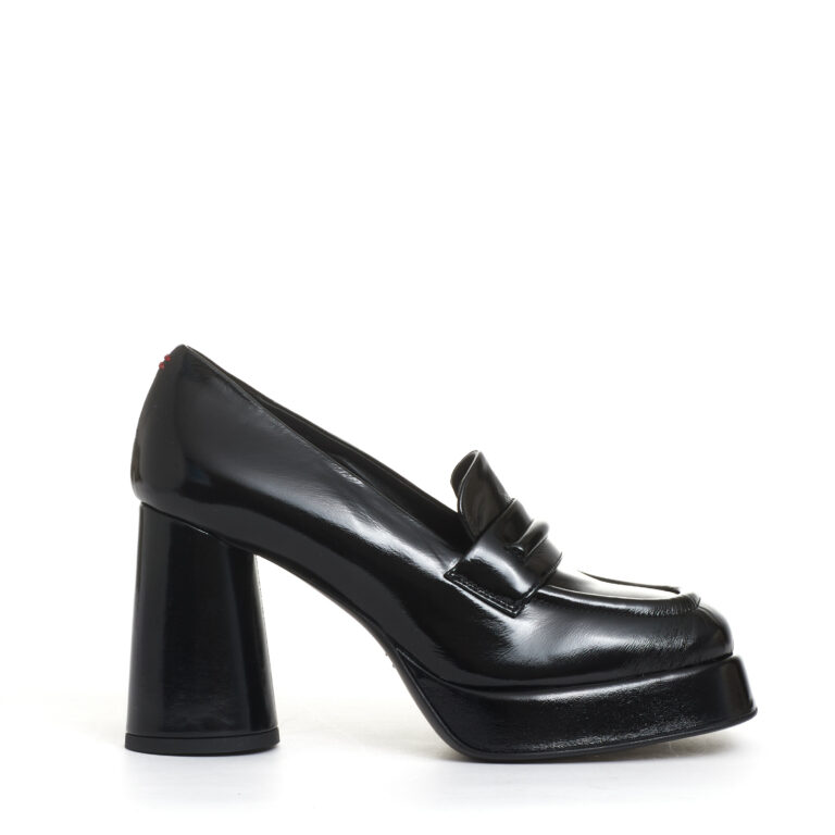 Sorelle Perego mocassino vernice nero platò tacco 90 mm Novità