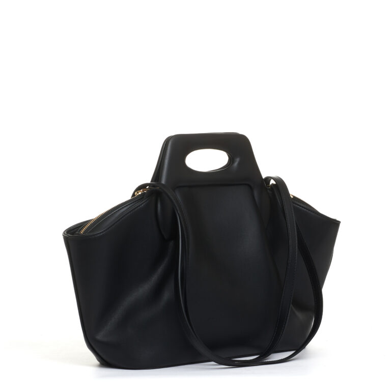 Sorelle Perego borsa pelle nera trapezio Presa