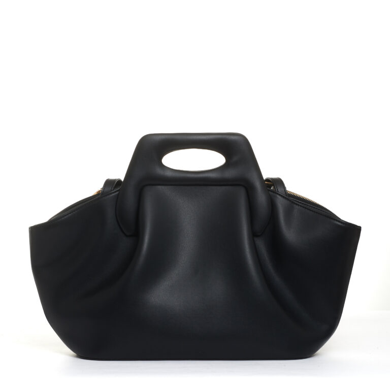 Sorelle Perego borsa pelle nera trapezio Presa