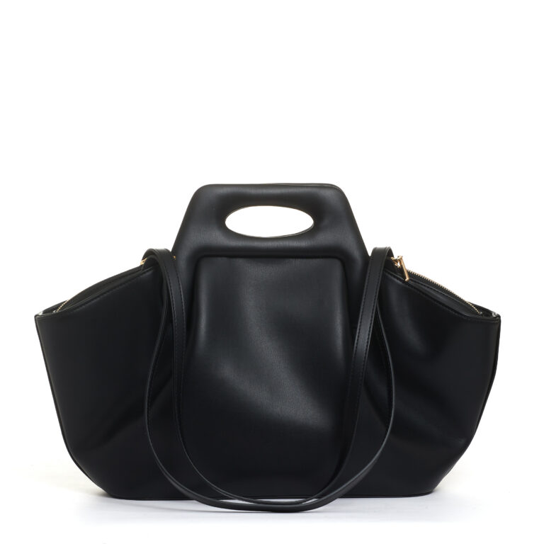 Sorelle Perego borsa pelle nera trapezio Presa