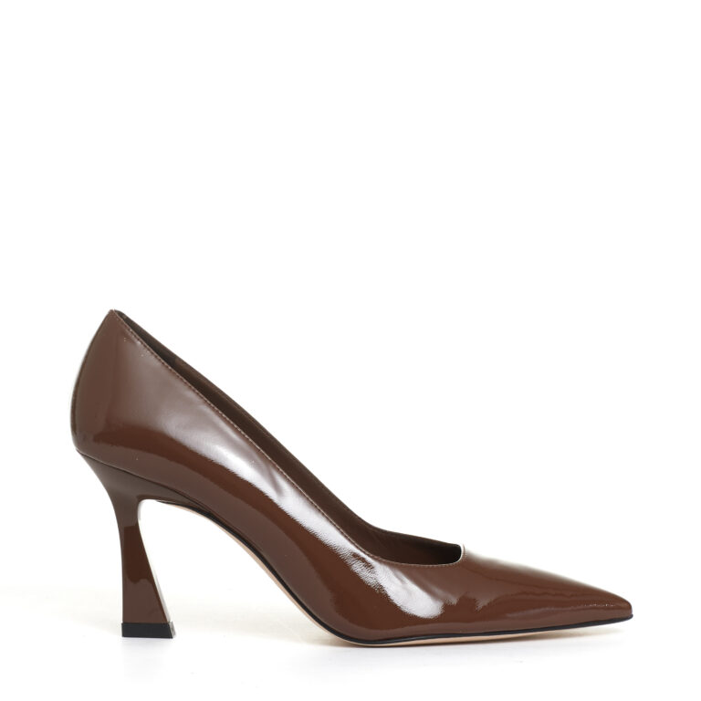 Sorelle Perego pump vernice caffè tacco 85 mm Economico