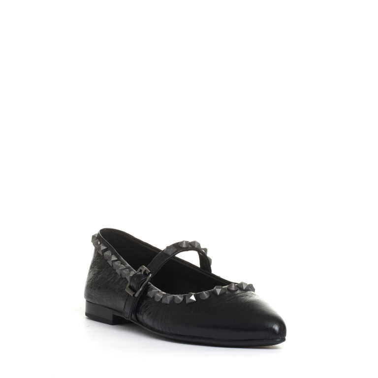 Sorelle Perego ballerina pelle nera borchie Nuova