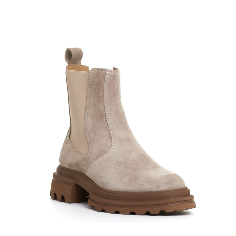 Sorelle Perego chelsea boot elastico camoscio beige Pezzi Unici