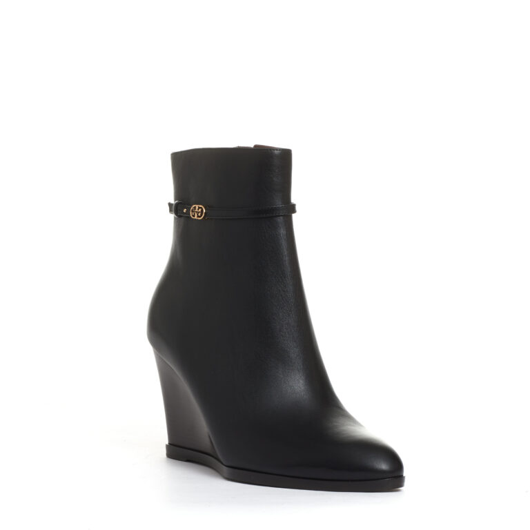 Sorelle Perego stivaletto zeppa 90 mm pelle nera Economico