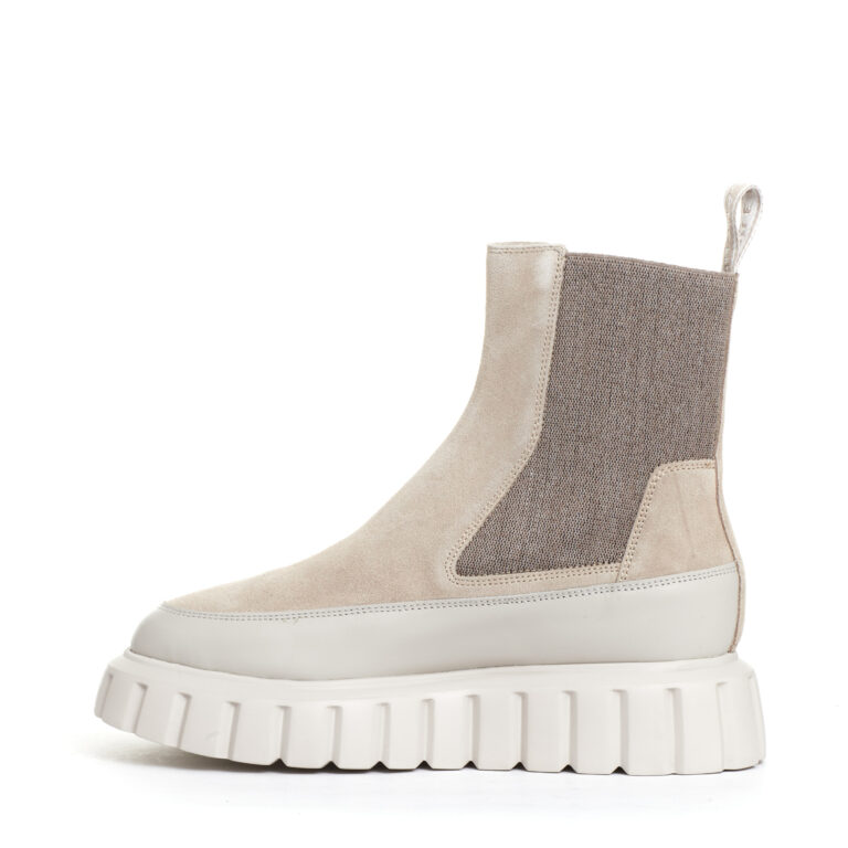 Sorelle Perego chelsea boot pelle beige e camoscio Hotsell